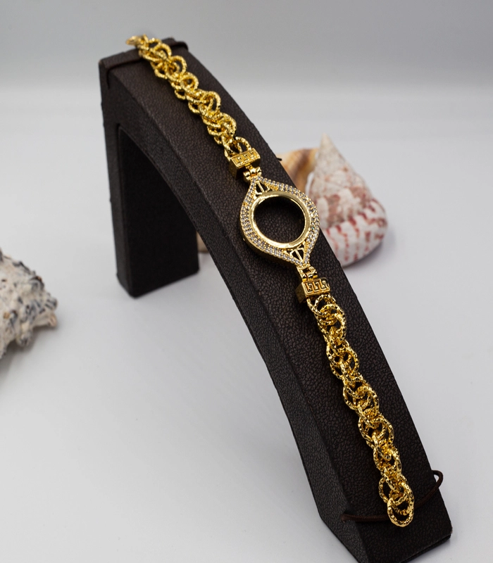 ÇEYREKLİ TAŞLI HALKA ZİNCİR BİLE (2)